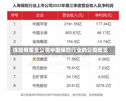 保险有哪些公司中国保险行业的公司概览