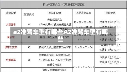 a2准驾车型有哪些A2准驾车型有哪些-第2张图片