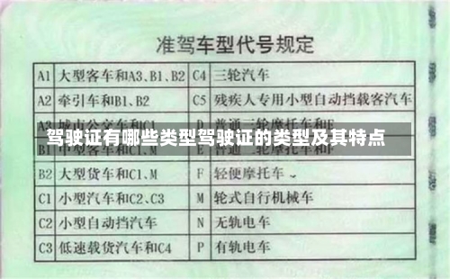 驾驶证有哪些类型驾驶证的类型及其特点