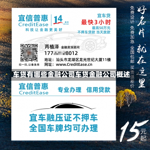 车贷有哪些金融公司车贷金融公司概述