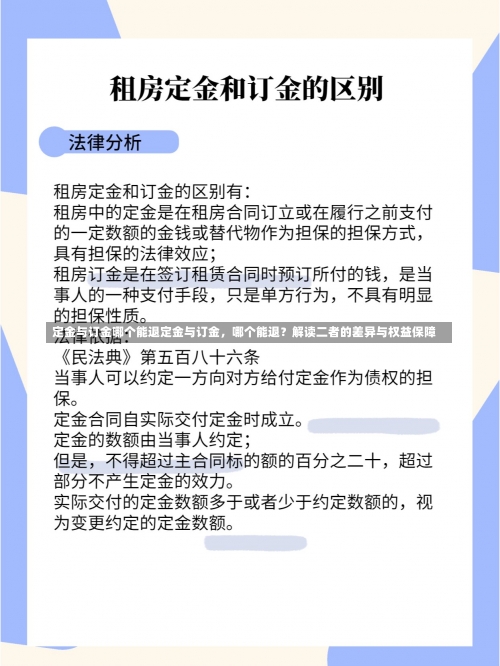 定金与订金哪个能退定金与订金，哪个能退？解读二者的差异与权益保障