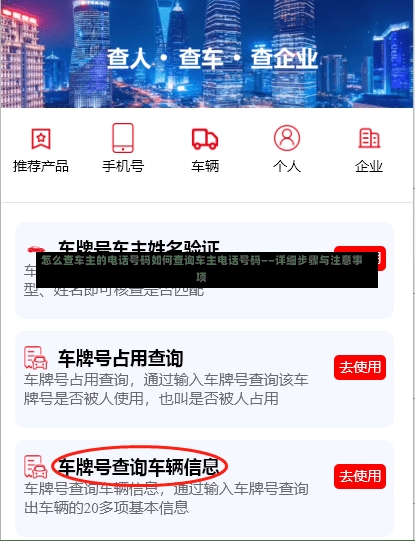 怎么查车主的电话号码如何查询车主电话号码——详细步骤与注意事项-第2张图片