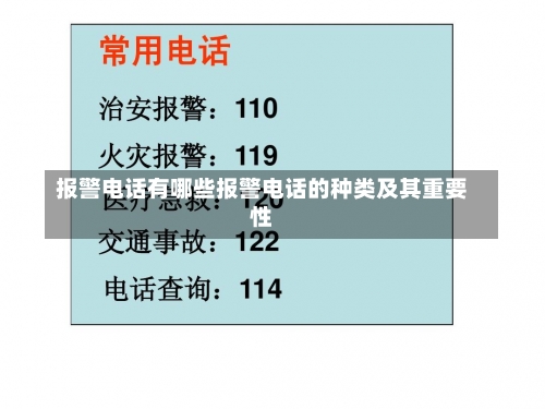 报警电话有哪些报警电话的种类及其重要性-第2张图片